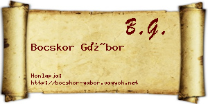 Bocskor Gábor névjegykártya